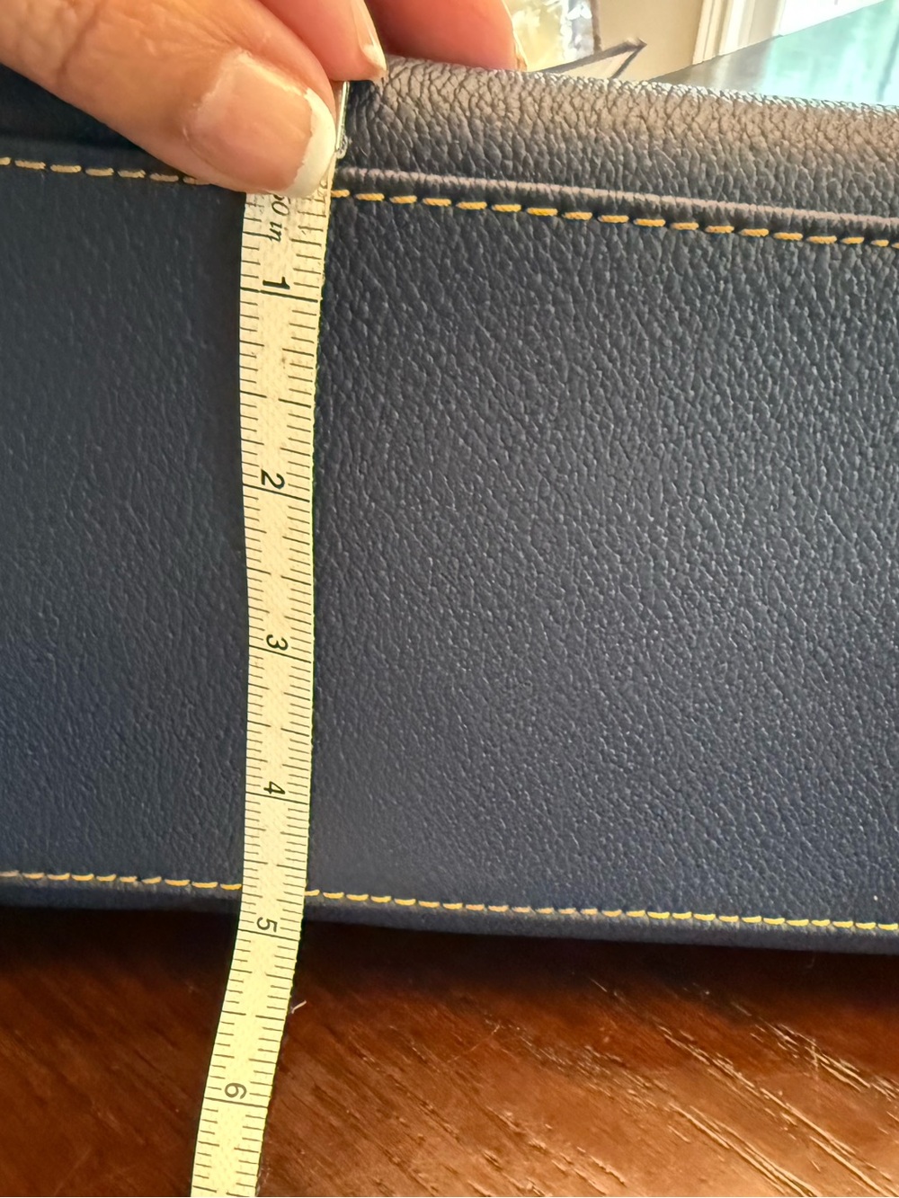 Dooney & Bourke Navy satchel tote bag with Brown Leather Trim - Picture 16 of 16